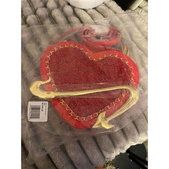- Betsey johnson devil heart bling gems nwt kitsch crossbody - Picture 6 of 11